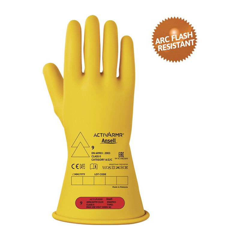 immagine 0 del prodotto ansell gant de protection pour lectricien activarmr rig011y taille 8 jaune