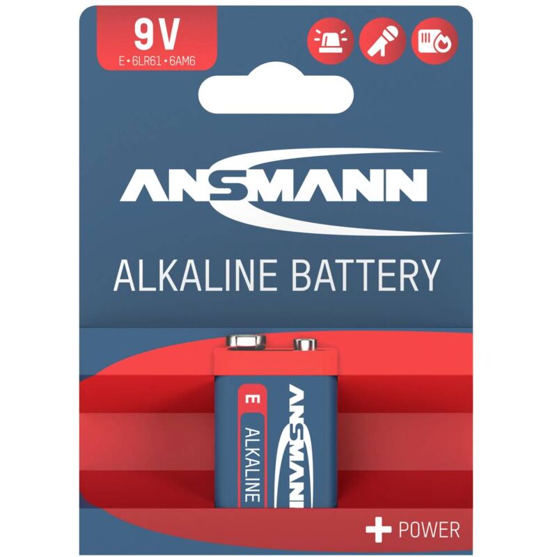 foto del prodotto ansmann 6lr61 red line batteria da 9 v alcalina manganese 9 v 1 pz.