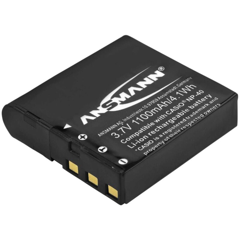 foto del prodotto ansmann a cas np 40 batteria li ion 1200 mah per casio yc 430 exilim zoom ex z30, z300, z400, z450 high speed exilim ex fc100, fc150