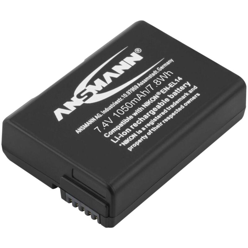 foto del prodotto ansmann a nik it el 14 batteria li ion 1000 mah per nikon d3200, d5100, d5200, d5300, d5500, d5600, df coolpix p7000, p7100, p7700, p7800