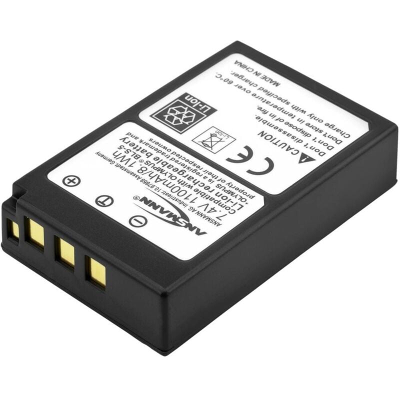 foto del prodotto ansmann a oly bls 5 batteria ricaricabile fotocamera sostituisce la batteria originale camera bls 5 7.4 v 1100 mah