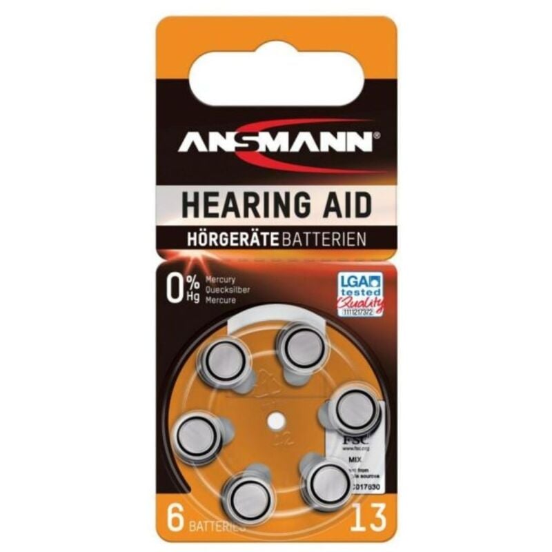 foto del prodotto ansmann batteria per apparecchi acustici zinco aria 1,45v