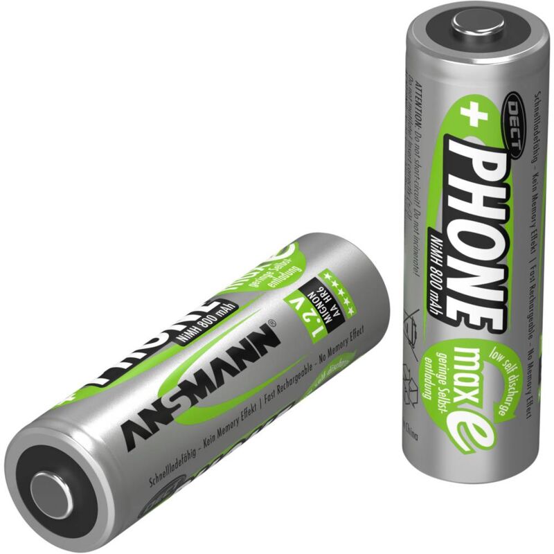 foto del prodotto ansmann dect maxe hr06 batteria ricaricabile stilo aa nimh 800 mah 1.2 v 2 pz.