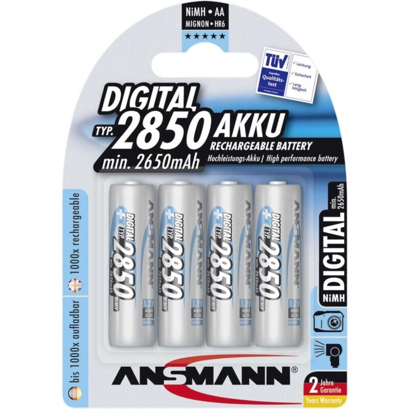 foto del prodotto ansmann digital batteria 4 x aa tipo nimh ricaricabile 2850 mah
