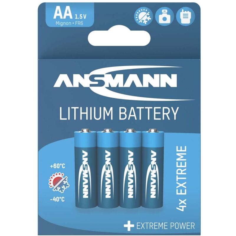 foto del prodotto ansmann extreme batteria stilo aa litio 2850 mah 1.5 v 4 pz.