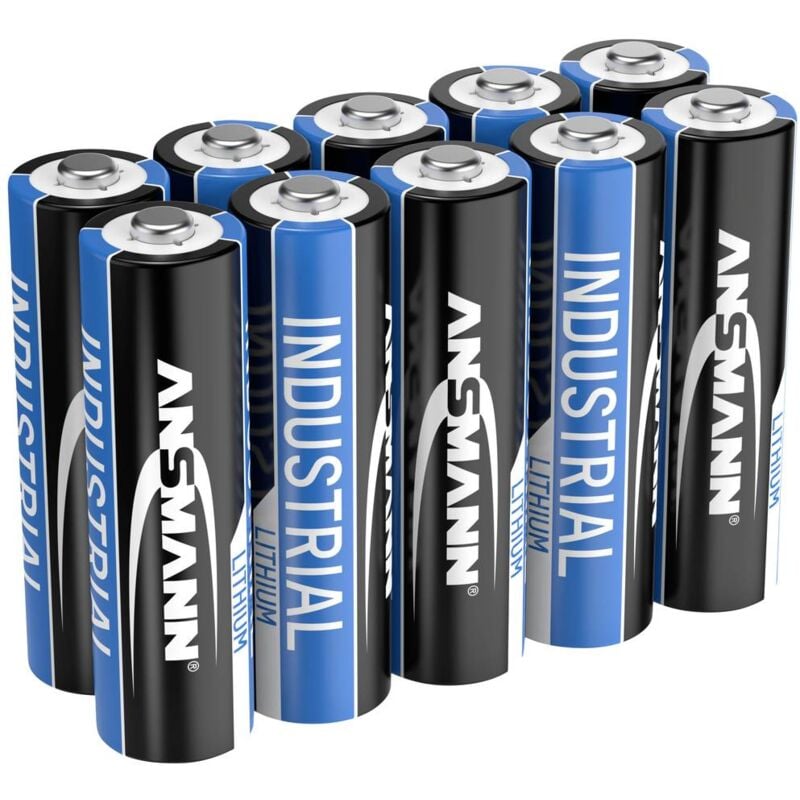 foto del prodotto ansmann lithium industrial fr6 batteria stilo aa litio 3000 mah 1.5 v 10 pz.