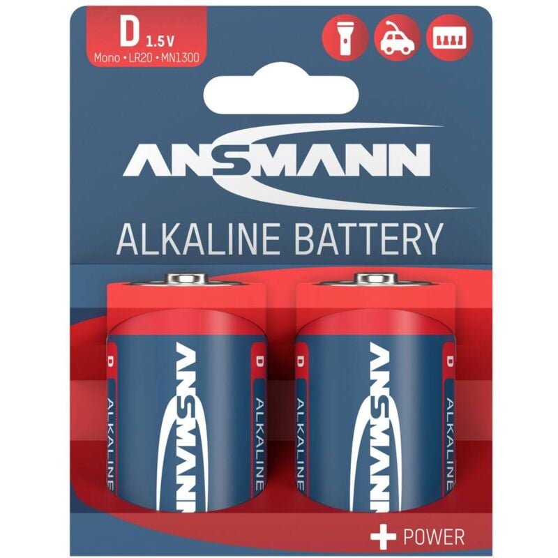 foto del prodotto ansmann lr20 red line batteria torcia d alcalina manganese 1.5 v 2 pz.