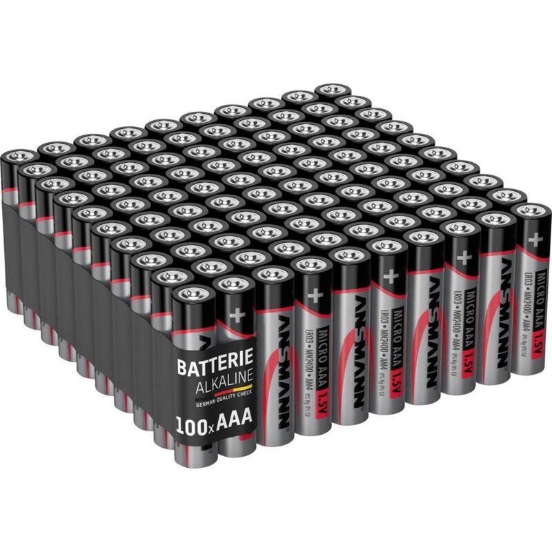 foto del prodotto ansmann micro aaa lr03 100er box batteria ministilo aaa alcalina manganese 1.5 v 100 pz.