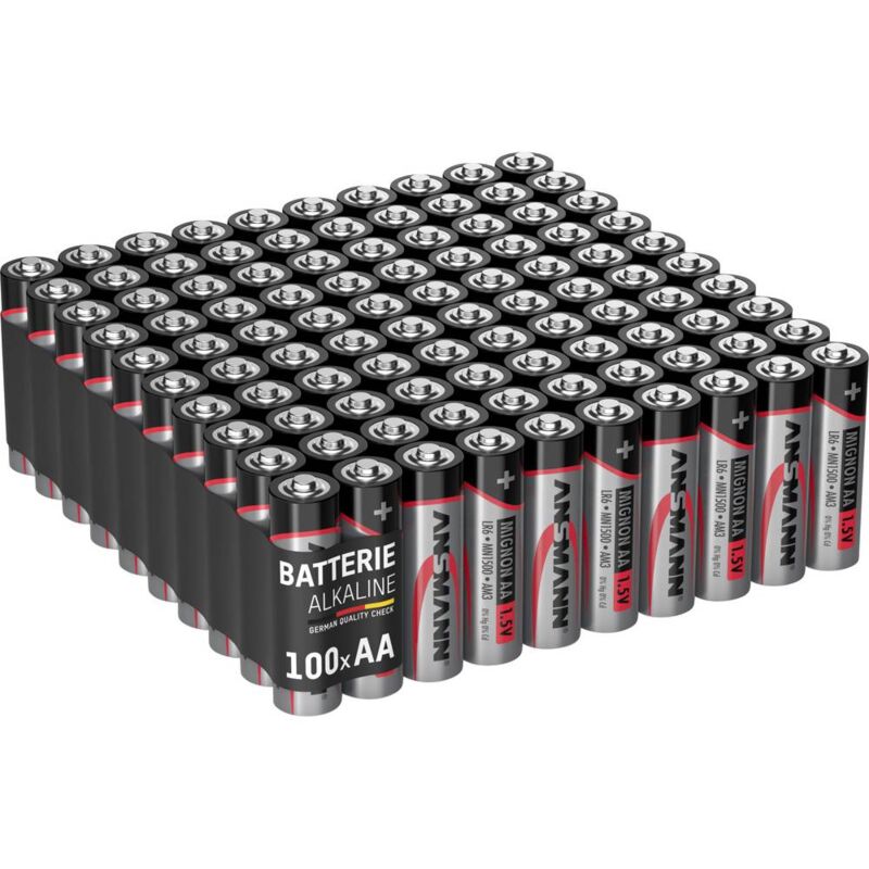 foto del prodotto ansmann mignon aa lr6 100er box batteria stilo aa alcalina manganese 1.5 v 100 pz.