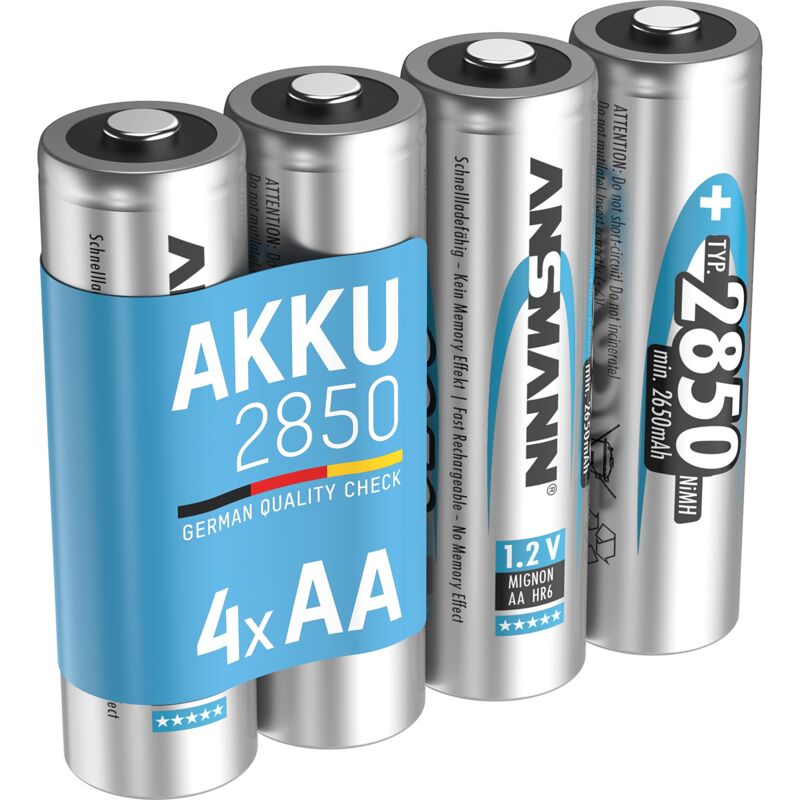 foto del prodotto ansmann mignon aa tipo 2850mah batteria ricaricabile ad alta capacita 4x mignon aa nimh hr6