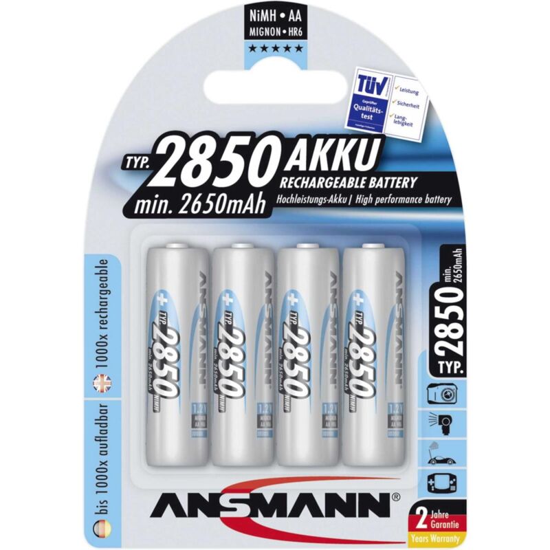 foto del prodotto ansmann mignon batteria 4 x aa nimh ricaricabile 2850 mah