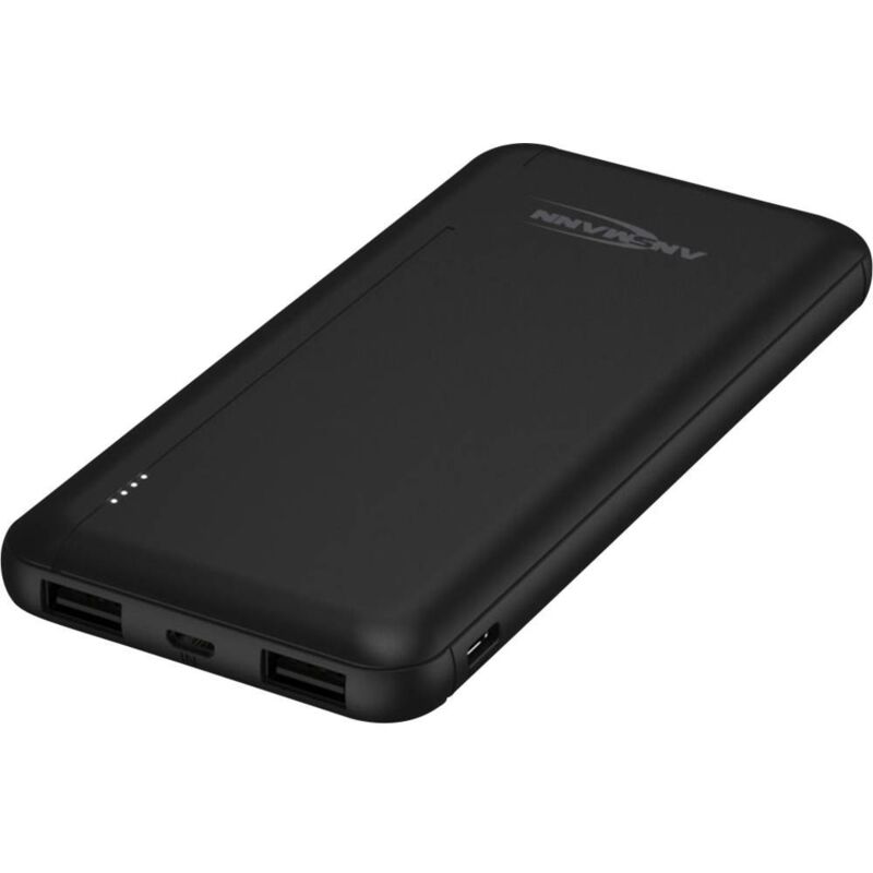 foto del prodotto ansmann pb212 power bank 10000 mah smart ic lipo micro usb, usb c , usb nero indicazione di stato