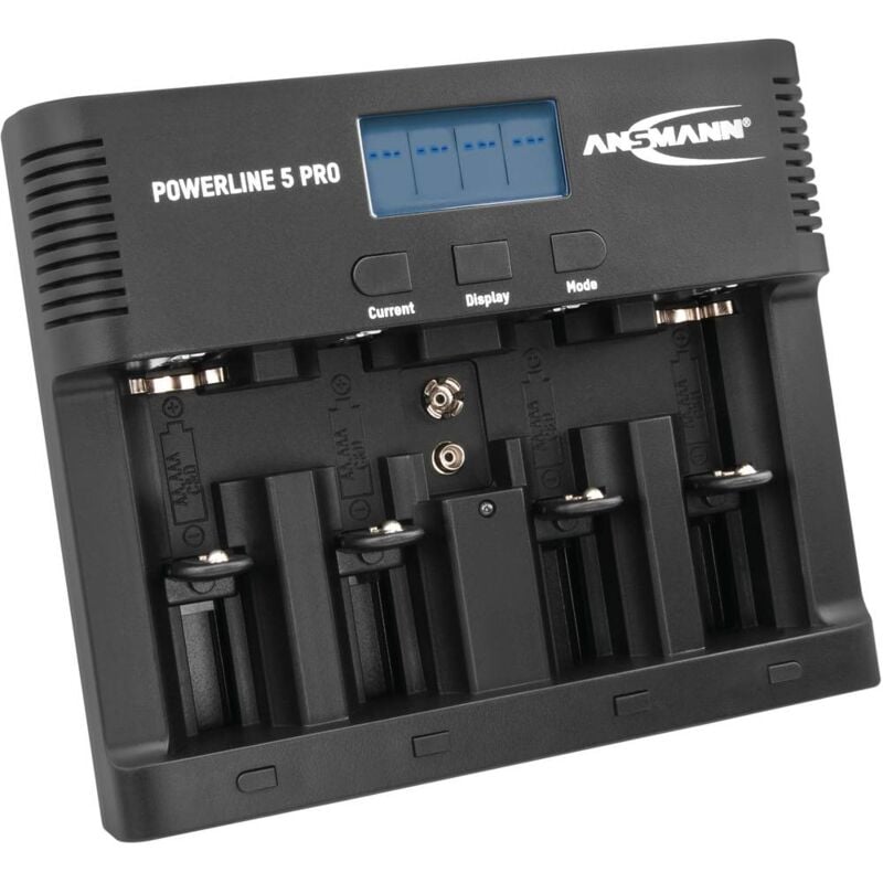 foto del prodotto ansmann powerline 5 pro caricabatterie universale nicd, nimh ministilo aaa , stilo aa , 1 2 torcia c , torcia d , b