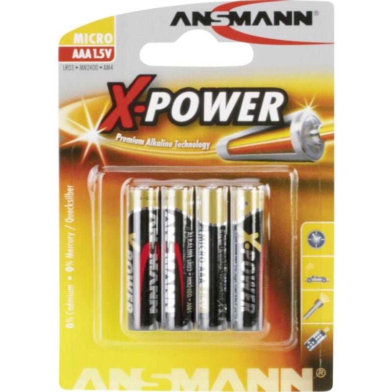 foto del prodotto ansmann x power micro aaa batteria 4 x tipo aaa alcalina