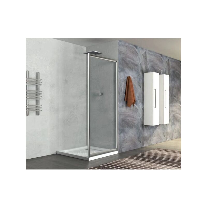 foto del prodotto anta fissa vetro trasparente 6mm telaio in alluminio reversibile 70 x h190 cm 68 70 xh190