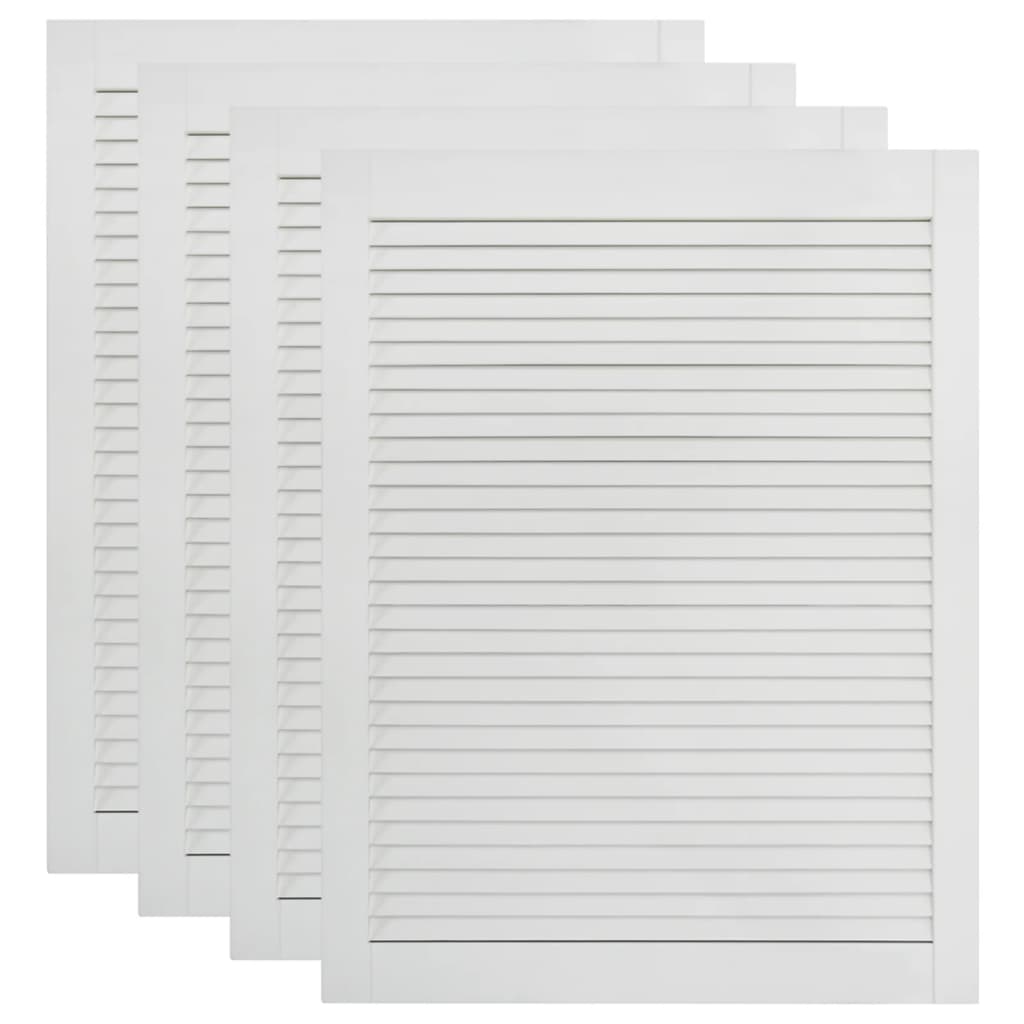 foto del prodotto ante a persiana 4 pezzi in legno di pino massiccio bianco 69 x 49,4 cm 02 0003933