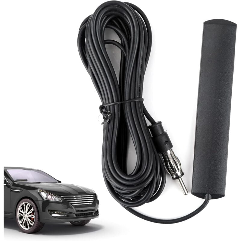 foto del prodotto antenna autoradio, antenna fm adesiva universale per auto, camion, jeep, compatibile con radio fm, amplificatore hd, lettore, con adattatore per