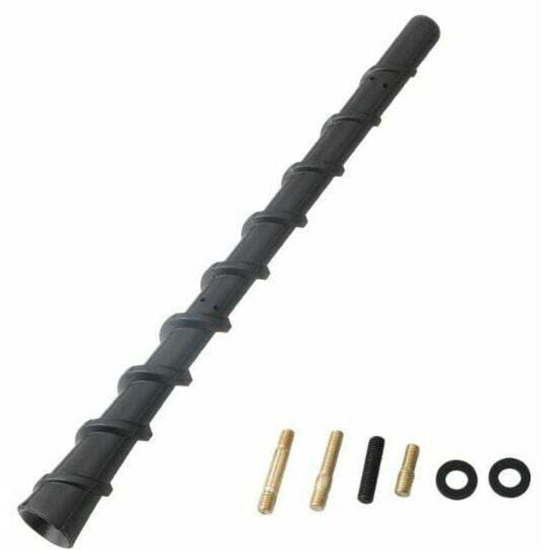 foto del prodotto antenna da tetto per auto, antenna radio universale di ricambio, antenna di ricezione a frusta, albero da 18 cm con adattatore m4, m5, m6 per camion