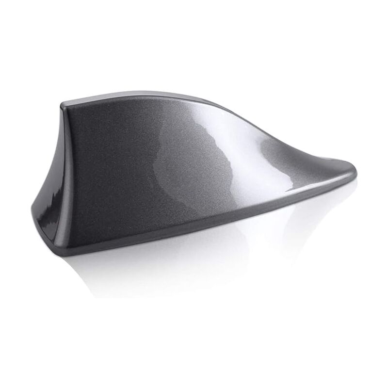 foto del prodotto antenna universale a pinna di squalo per auto antenna radio fm am con base adesiva impermeabile per auto, suv, camion, furgoni grigio 