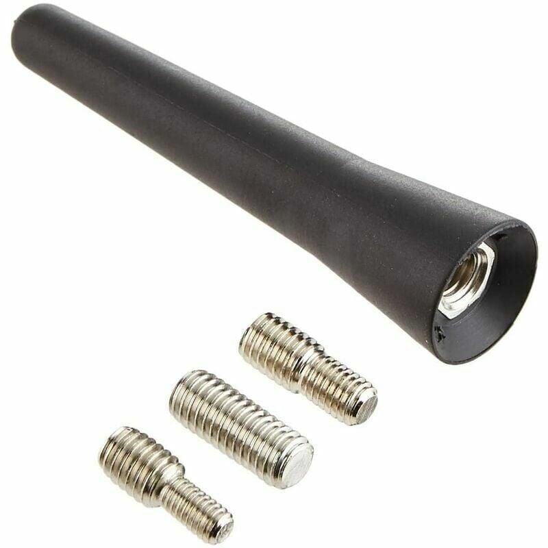 foto del prodotto antenna universale per auto corta da 65 mm stile fibra di carbonio modificata nera