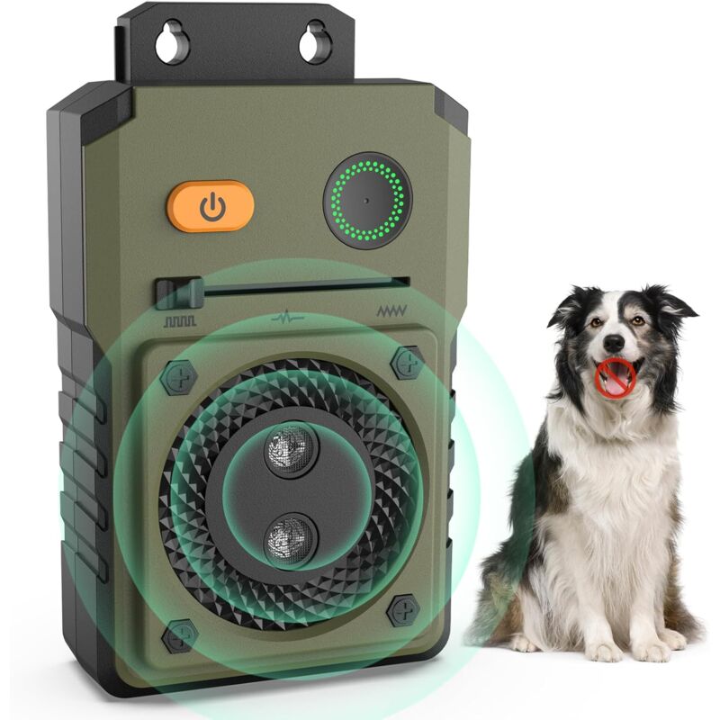 foto del prodotto antiabbaio per cani, 3 dispositivi antiabbaio a ultrasuoni con frequenza regolabile, dispositivo dissuasivo ricaricabile da 50 piedi per cani di