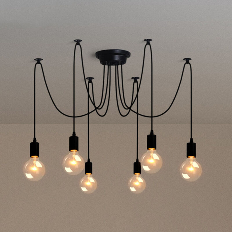 foto del prodotto antico lampadario industriale moderno creativo regolabile diy decorareativo camera da letto soggiorno 6 porta lampada 