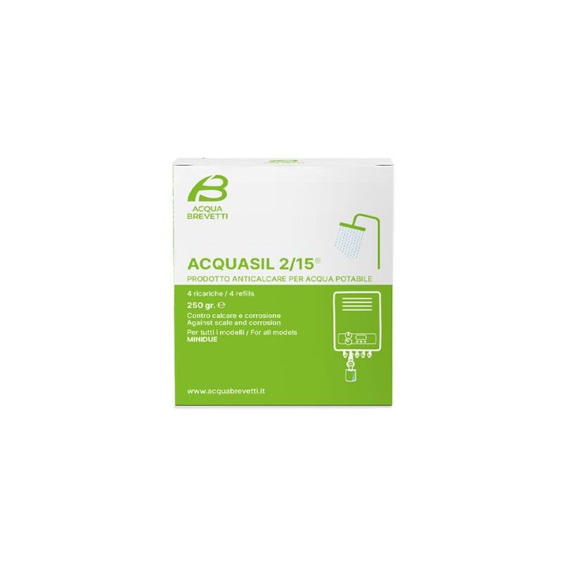 foto del prodotto anticorrosivo antincrostante acqua brevetti acquasil 2 15 4 sacche usa e getta da 250gr pc100