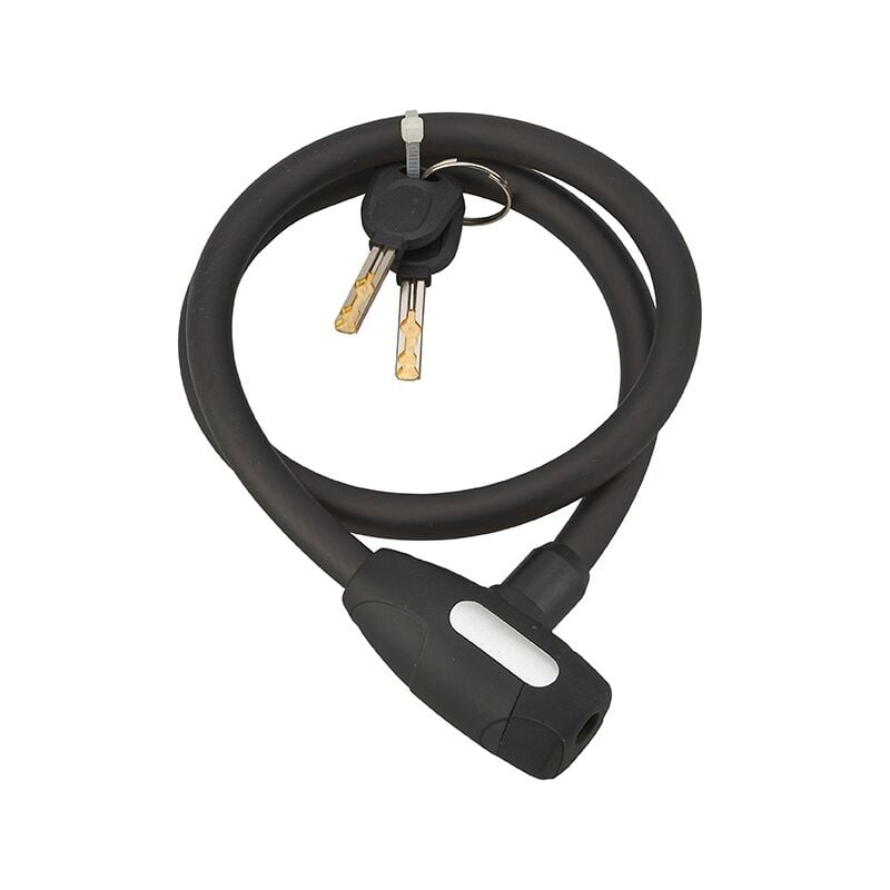 foto del prodotto antifurto a chiave stunt, cavo d'acciaio, bicicletta, 12mmx0.8m, 2 chiavi, nero - thirard