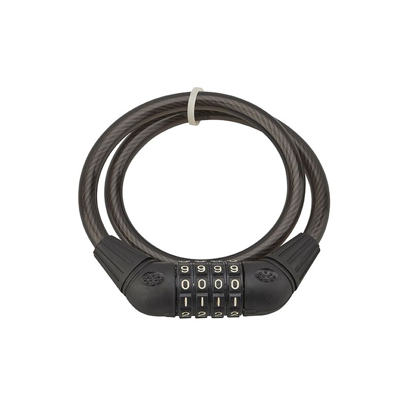 foto del prodotto antifurto a combinazione twisty, 4 cifre, cavo d acciaio, bicicletta, 10mmx0.65m, nero thirard