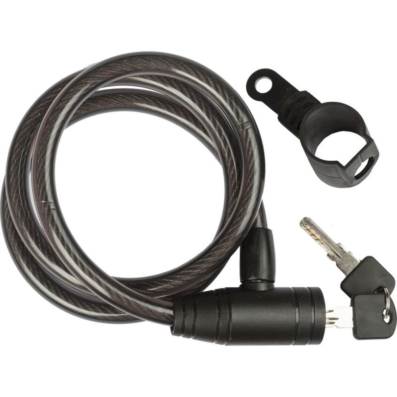 foto del prodotto antifurto cavo a spirale bici 1,2x100cm serratura in lega di zinco