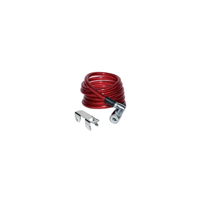 foto del prodotto antifurto fune a spirale bici moto 87302 ilsa acciaio mm 8 cm 150 supporto