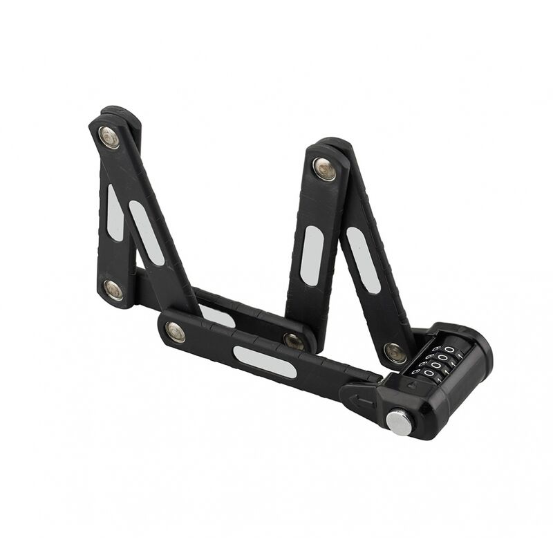 foto del prodotto antifurto snodato a combinazione zebra, per biciclette, 4 cifre, nero - thirard