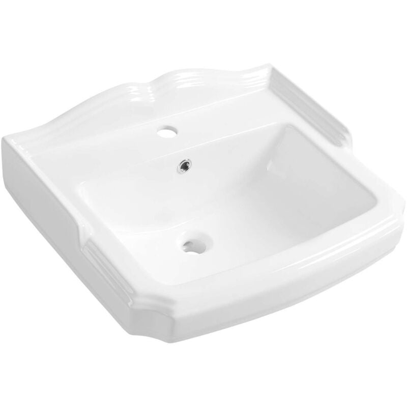 foto del prodotto antik lavabo 58x47 cm, con 1 foro per miscelatore, bianco ak102 aqualine