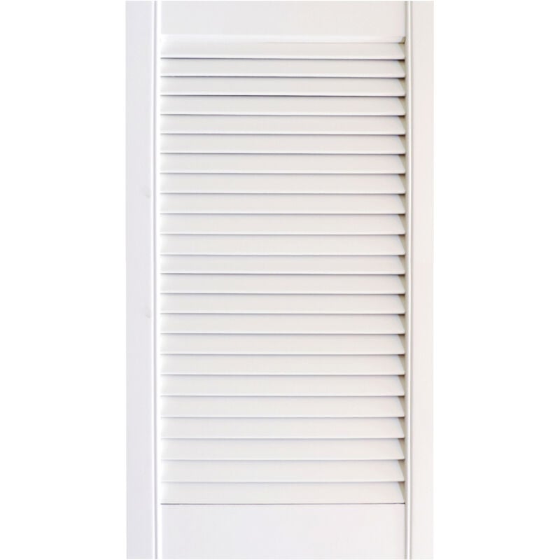 foto del prodotto antina persianata aperta in legno massello verniciato bianco 305 x 606 h. mm onlywood
