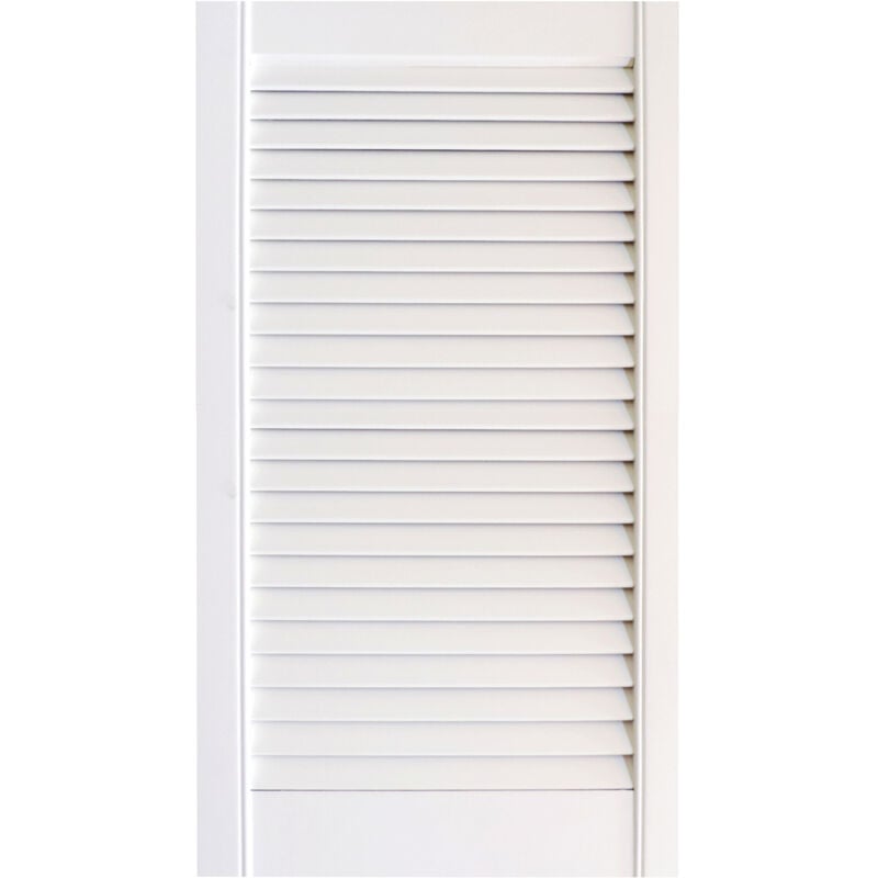 foto del prodotto antina persianata aperta in legno massello verniciato bianco 405 x 606 h. mm onlywood