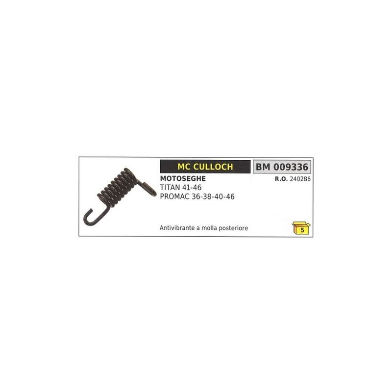 foto del prodotto antivibrante a molla posteriore mc culloch motosega titan 41 46 promac 36 009336