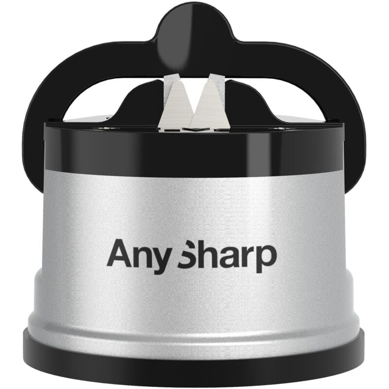 foto del prodotto anysharp affilacoltelli, sicurezza mani libere, potente suzione powergrip, affila sicuramente tutti i coltelli da cucina, ideale per acciaio