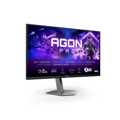 foto del prodotto aoc agon pro ag276qzd2 monitor pc 67,8 cm 26.7 2560 x 1440 pixel quad hd qd oled grigio