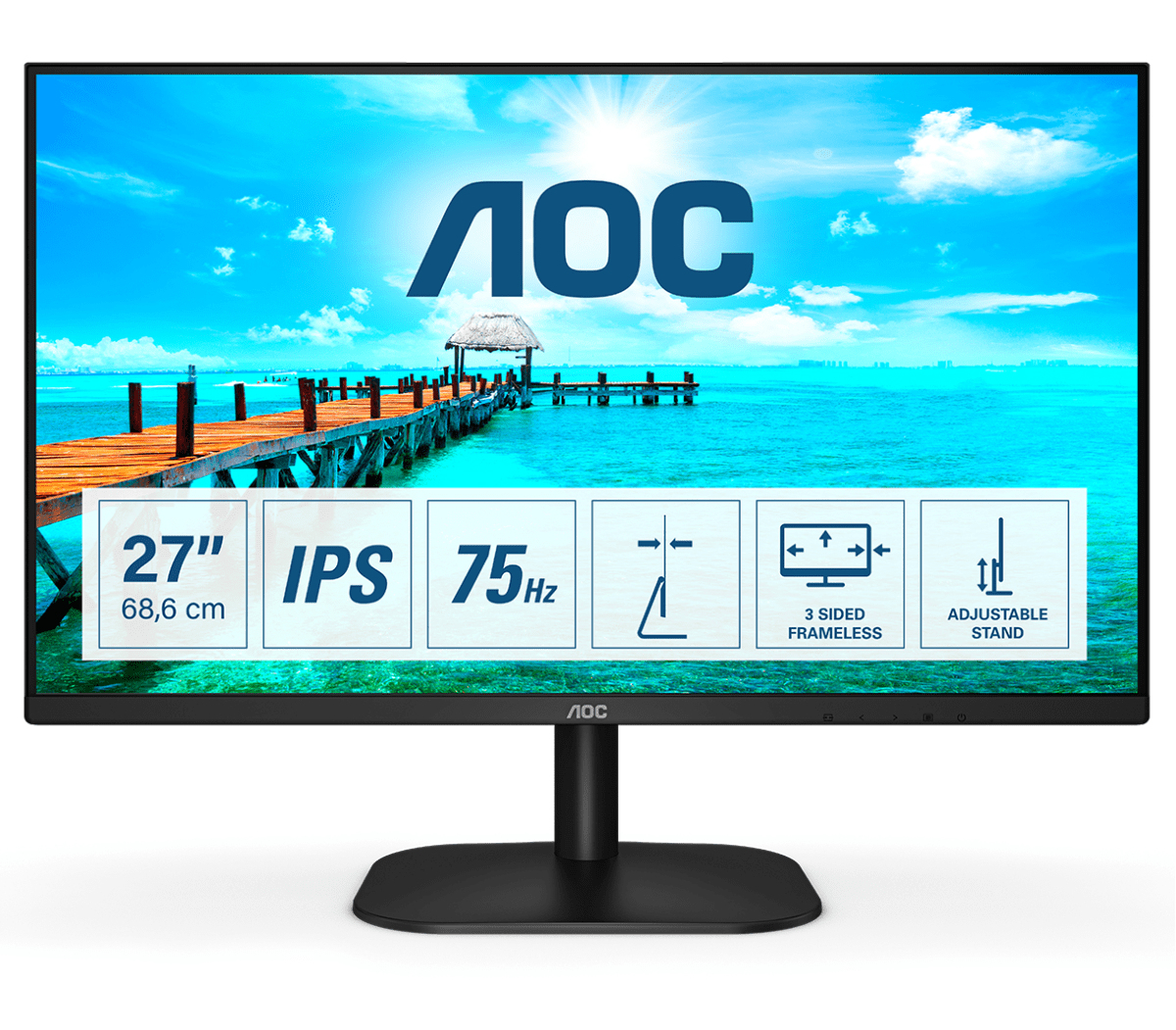 foto del prodotto aoc b2 27b2da led display 68,6 cm 27 1920 x 1080 pixel full hd nero