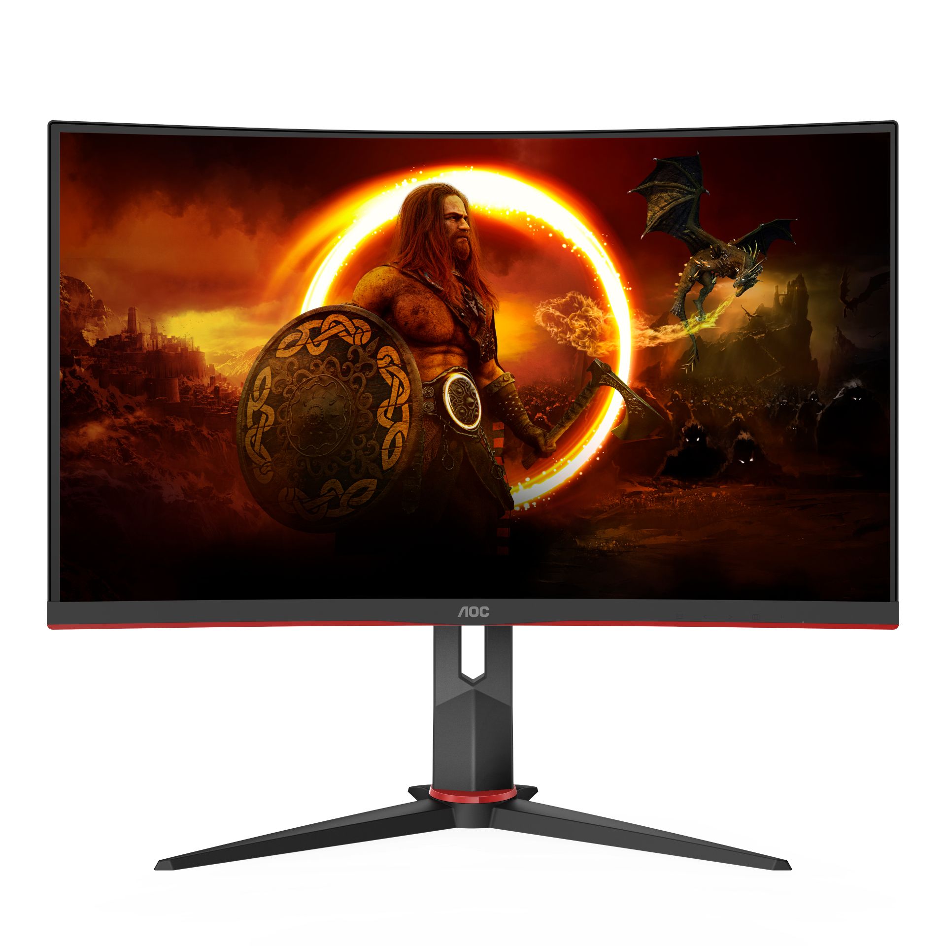 foto del prodotto aoc cq27g2s bk monitor pc 68,6 cm 27 2560 x 1440 pixel quad hd nero, rosso