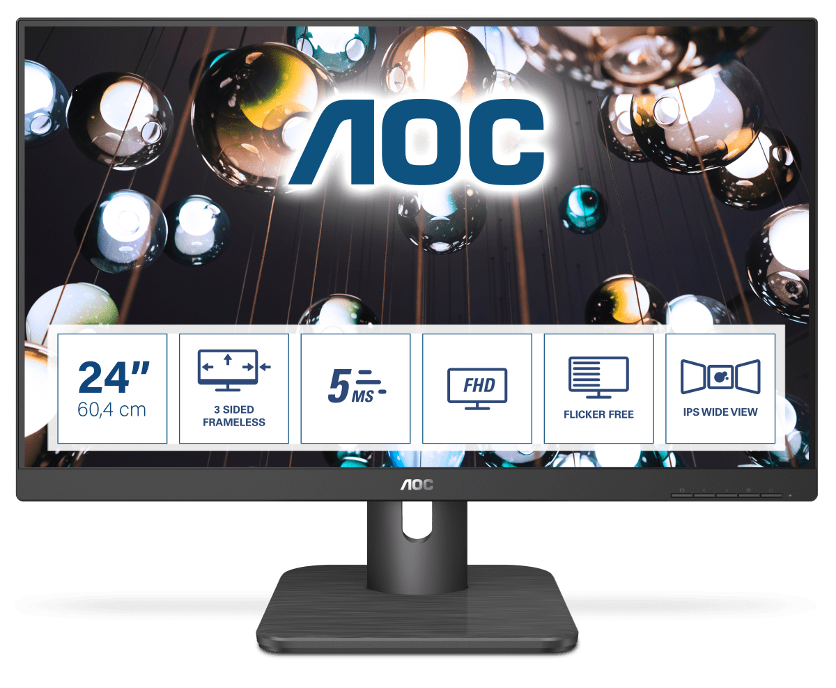 foto del prodotto aoc e1 24e1q monitor pc 60,5 cm 23.8 1920 x 1080 pixel full hd led nero