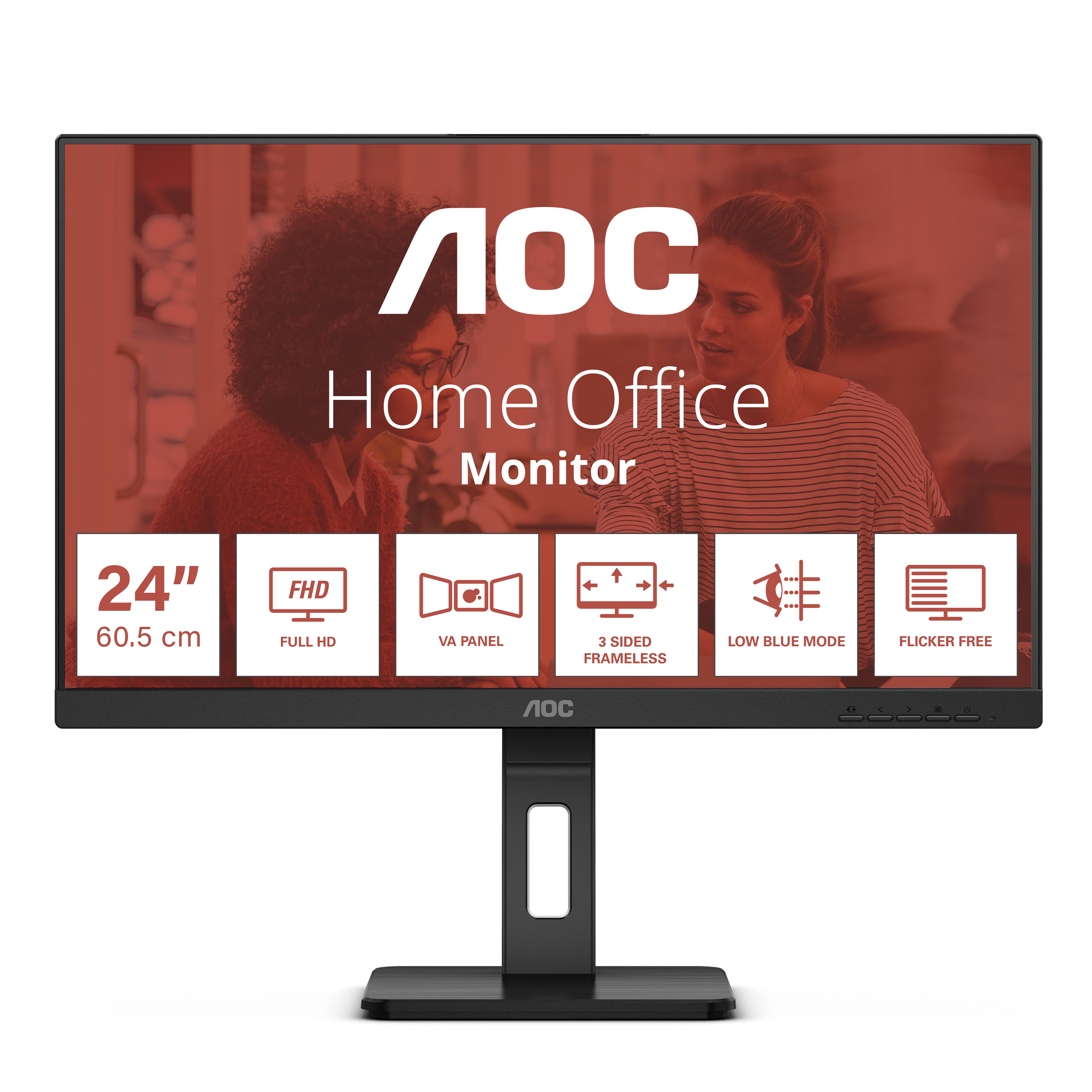 foto del prodotto aoc e3 24e3qaf led display 60,5 cm 23.8 1920 x 1080 pixel full hd lcd nero