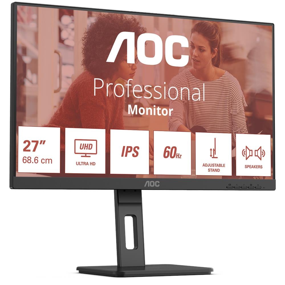 foto del prodotto aoc e3 u27e3uf monitor pc 68,6 cm 27 3840 x 2160 pixel 4k ultra hd led nero