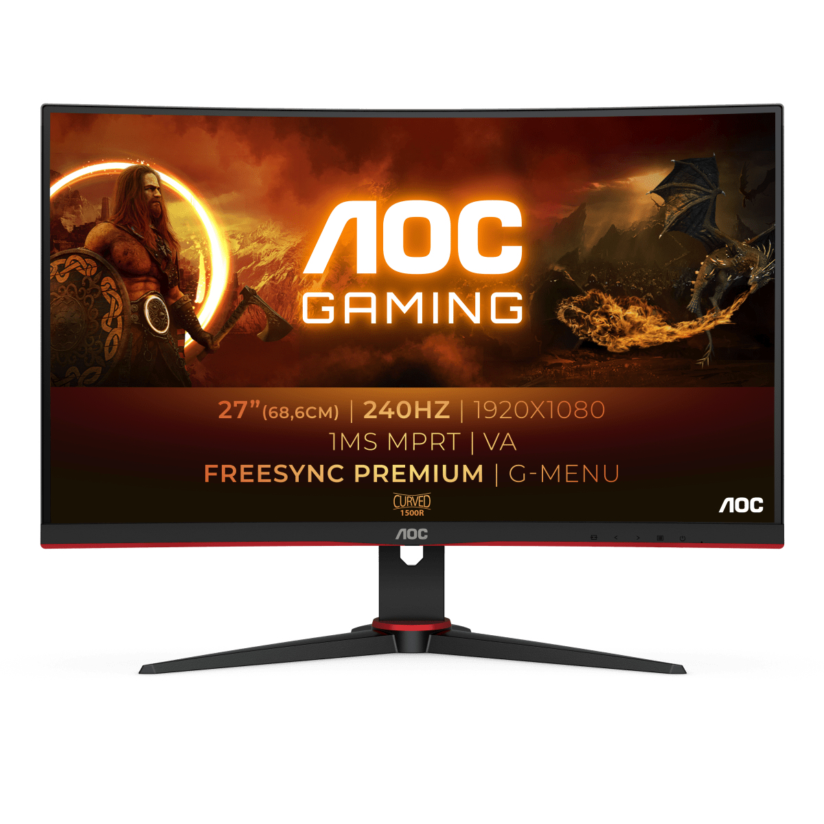foto del prodotto aoc g2 c27g2ze bk monitor pc 68,6 cm 27 1920 x 1080 pixel full hd led nero, rosso