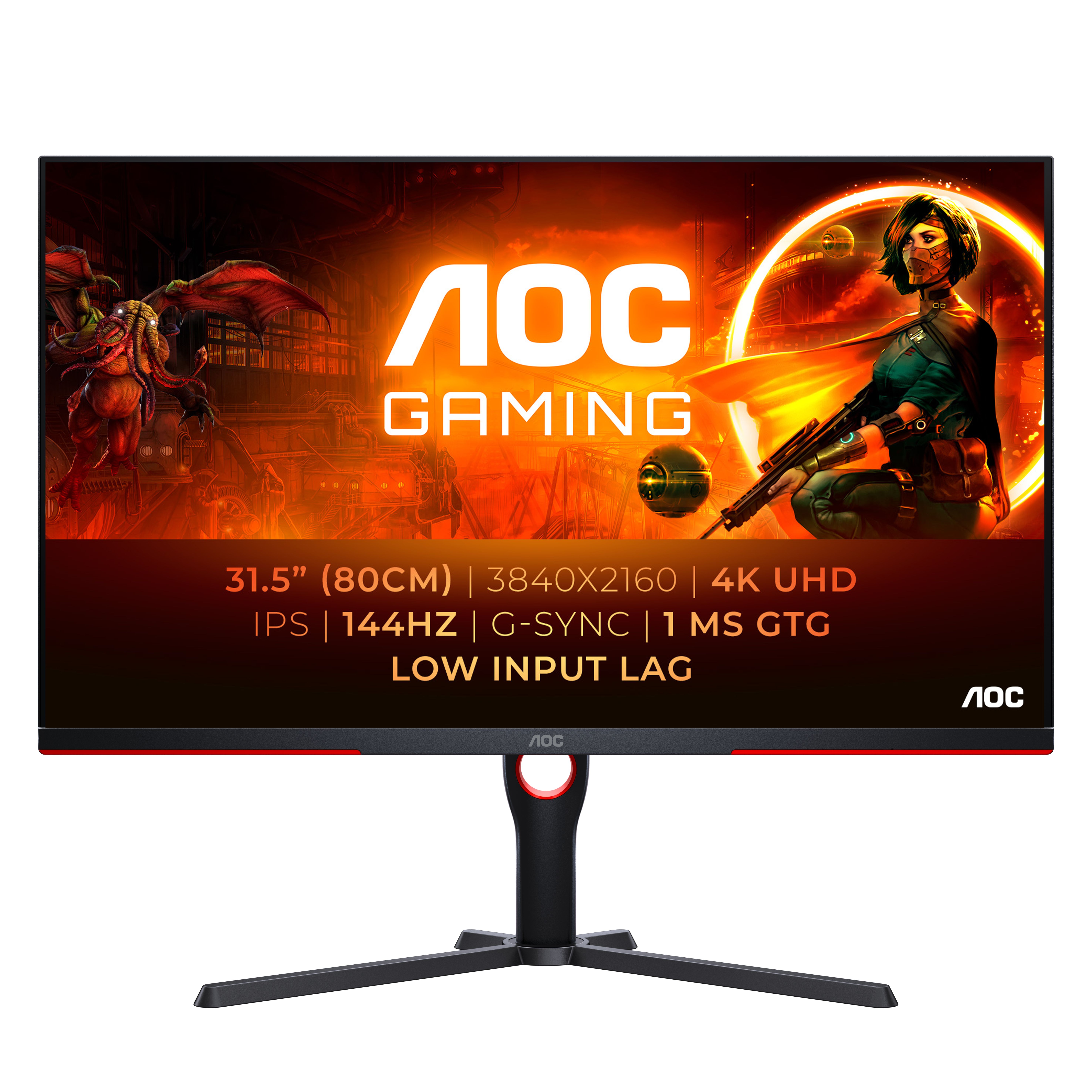 foto del prodotto aoc g3 u32g3x bk led display 80 cm 31.5 3840 x 2160 pixel 4k ultra hd nero, rosso