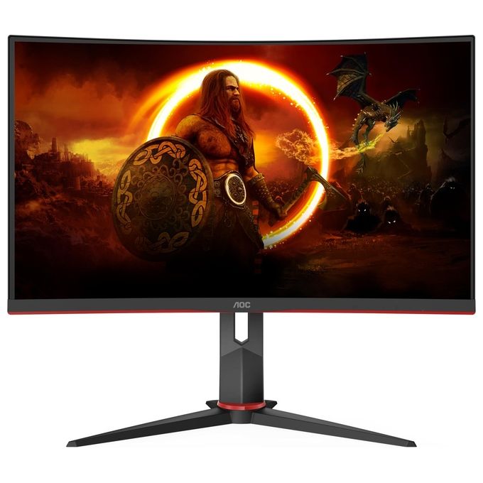 foto del prodotto aoc monitor gaming cq27g2s qhd da 27'', frequenza 165 hz, tempo di risposta 1 ms, freesync premium (2560x1440), hdmi, diplayport, nero-rosso