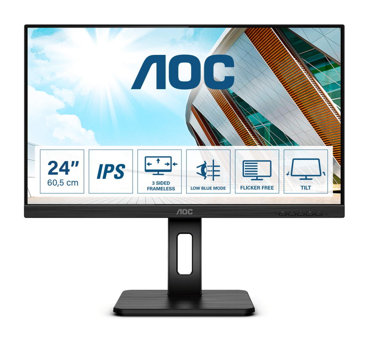 foto del prodotto aoc p2 q24p2q led display 60,5 cm 23.8 2560 x 1440 pixel quad hd nero