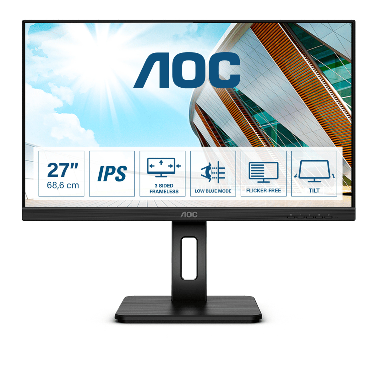 foto del prodotto aoc p2 q27p2q led display 68,6 cm 27 2560 x 1440 pixel quad hd nero