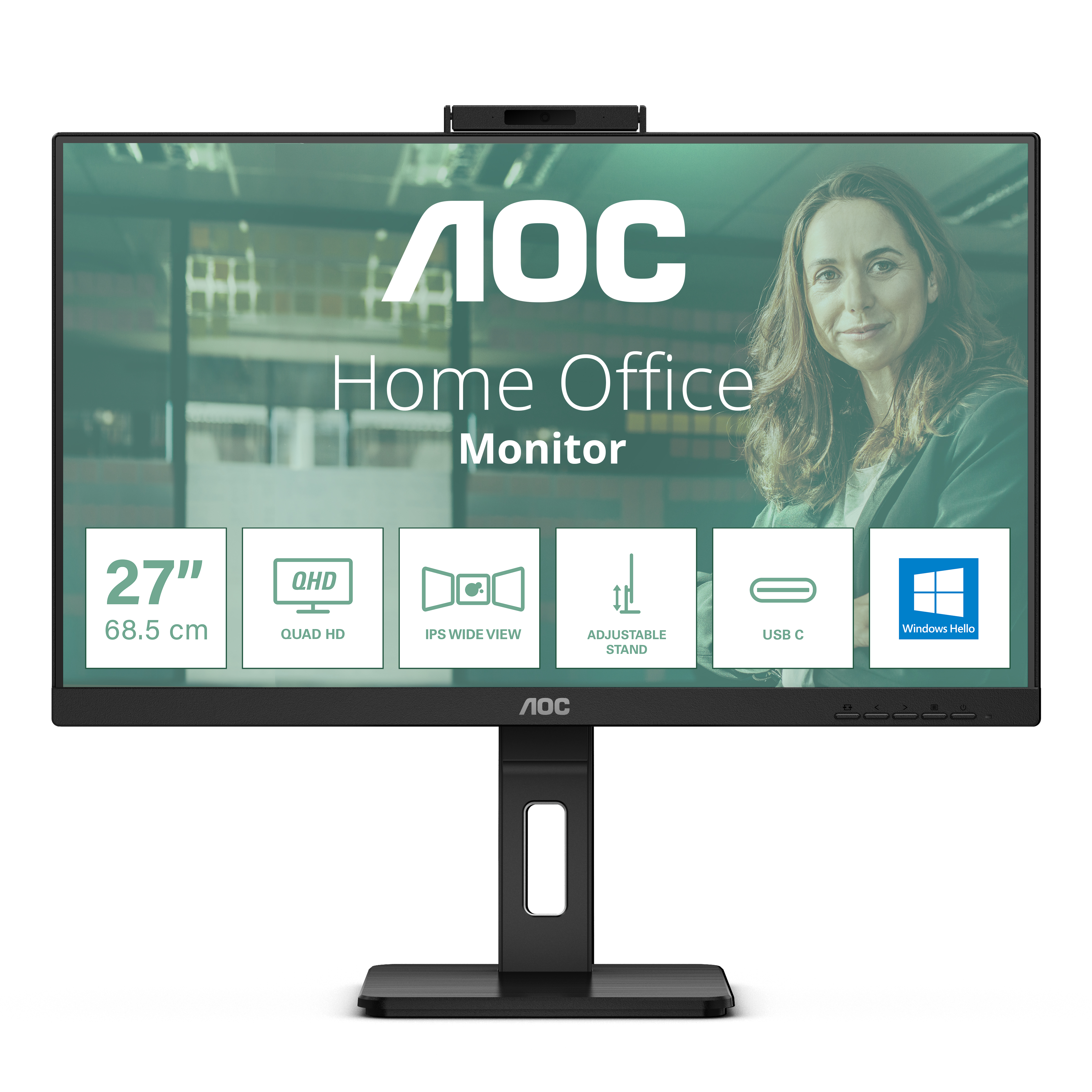 foto del prodotto aoc q27p3qw monitor pc 68,6 cm 27 2560 x 1440 pixel quad hd nero