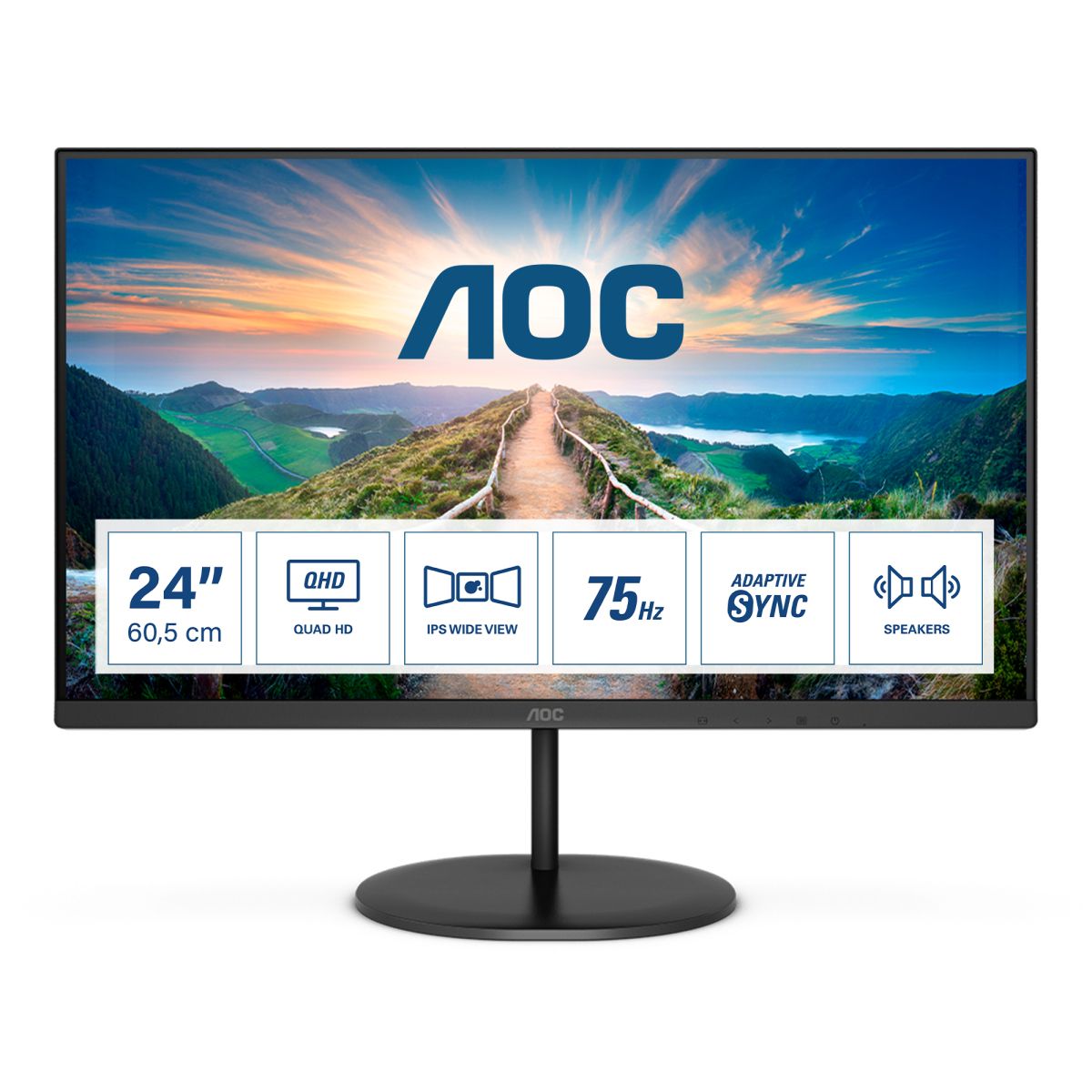 foto del prodotto aoc v4 q24v4ea led display 60,5 cm 23.8 2560 x 1440 pixel 2k ultra hd nero